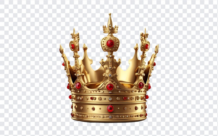 Crown, Gold Crown, Crown PNG, King's Crown, Gem Crown, Red Gems, PNG, PNG Images, Transparent Files, png free, png file, Free PNG, png download,