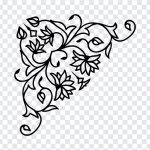 Floral Corner Border, Floral Corner, Floral Corner Border PNG, Floral, PNG, PNG Images, Transparent Files, png free, png file, Free PNG, png download,