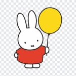 Miffy with Yellow Balloon, Miffy with Yellow, Miffy with Yellow Balloon PNG, Miffy, Miffy PNG, Cartoon Character, PNG, PNG Images, Transparent Files, png free, png file, Free PNG, png download,