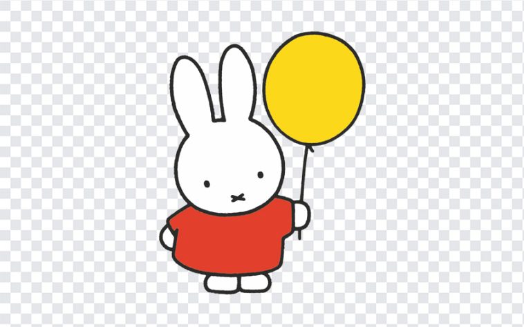 Miffy with Yellow Balloon, Miffy with Yellow, Miffy with Yellow Balloon PNG, Miffy, Miffy PNG, Cartoon Character, PNG, PNG Images, Transparent Files, png free, png file, Free PNG, png download,