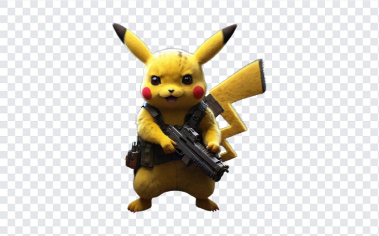 Pikachu with a Gun, Pikachu Pikachu with a Gun PNG, Palworld, AI Generated, AI, Custom Art, Pokemon, Pokeball, PNG, PNG Images, Transparent Files, png free, png file, Free PNG, png download,