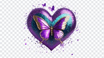Purple Glitter Heart with Butterfly, Purple Glitter Heart with Butterfly PNG, Purple Glitter Heart, Heart with Butterfly PNG, Glitter Heart PNG, Purple Heart PNG, Heart PNG, PNG, PNG Images, Transparent Files, png free, png file, Free PNG, png download,