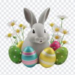 3D Easter Rabbit with Easter, 3D Easter Rabbit with, 3D Easter Rabbit with Easter Eggs, 3D Easter Rabbit, Easter Eggs, Easter, Rabbit with Easter Eggs, PNG, PNG Images, Transparent Files, png free, png file, Free PNG, png download,