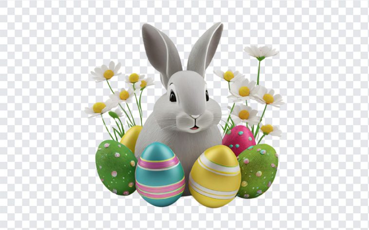 3D Easter Rabbit with Easter, 3D Easter Rabbit with, 3D Easter Rabbit with Easter Eggs, 3D Easter Rabbit, Easter Eggs, Easter, Rabbit with Easter Eggs, PNG, PNG Images, Transparent Files, png free, png file, Free PNG, png download,