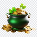 St Patrick Day 3d cauldron with gold Coins, 3d cauldron, gold coins, St Patrick Day, cauldron with gold, PNG, PNG Images, Transparent Files, png free, png file, Free PNG, png download,