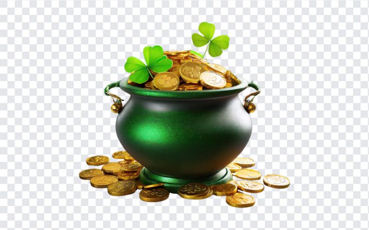 St Patrick Day 3d cauldron with gold Coins, 3d cauldron, gold coins, St Patrick Day, cauldron with gold, PNG, PNG Images, Transparent Files, png free, png file, Free PNG, png download,