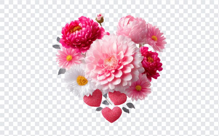 Valentine Flowers, Valentine, Valentine Flowers PNG, Flowers PNG, Flower Heart, Heart PNG, Pink, Pink Flowers, PNG, PNG Images, Transparent Files, png free, png file, Free PNG, png download,
