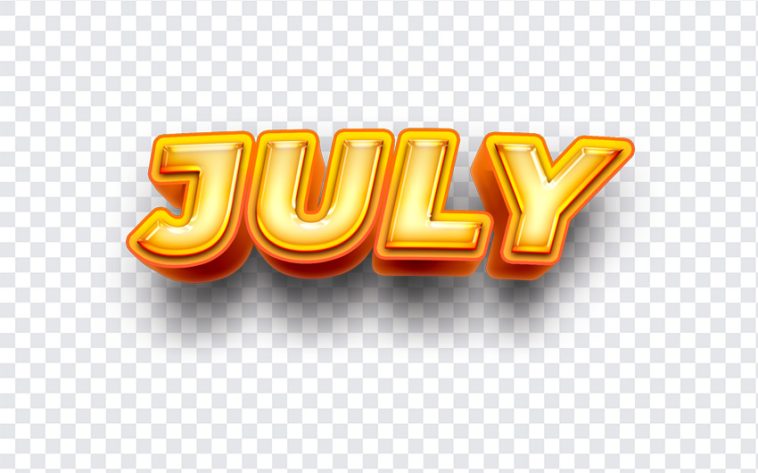 July, Month, July PNG, Typography, PNG, PNG Images, Transparent Files, png free, png file, Free PNG, png download,