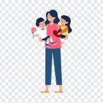 Mother with Children, Mother with, Mother with Children PNG, Mother, Mother Daughter and Son, Mother's Love, Heart PNG, PNG, PNG Images, Transparent Files, png free, png file, Free PNG, png download,