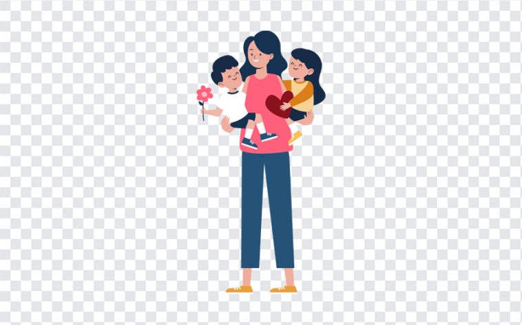 Mother with Children, Mother with, Mother with Children PNG, Mother, Mother Daughter and Son, Mother's Love, Heart PNG, PNG, PNG Images, Transparent Files, png free, png file, Free PNG, png download,