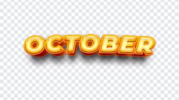 October, Month, October PNG, Calender, Typography, PNG, PNG Images, Transparent Files, png free, png file, Free PNG, png download,