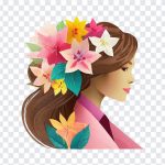 Pink Silhouette of Woman with Colorful, Pink Silhouette of Woman with, Pink Silhouette of Woman with Colorful Flowers, Pink Silhouette of Woman, Woman with Colorful Flowers, Woman, Colorful Flowers, PNG, PNG Images, Transparent Files, png free, png file, Free PNG, png download,