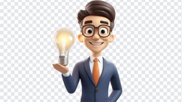 3D Business Person With Idea Light Bulb, 3D Business Person With Idea Light, 3D Business Person With Idea Light Bulb PNG, 3D Business Person With Idea, Idea Light Bulb PNG, Business Person, Cartoon Character, Cartoon Business Character, PNG, PNG Images, Transparent Files, png free, png file, Free PNG, png download,