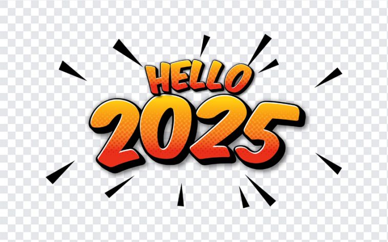 Hello 2025, Hello, Hello 2025 PNG, 2025 PNG, 2025, Year 2025, Comic Text, Happy New Year 2025, PNG, PNG Images, Transparent Files, png free, png file, Free PNG, png download,