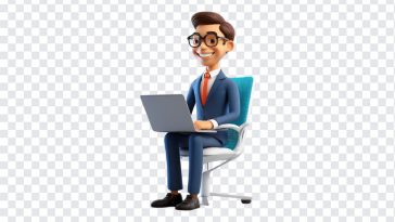 Businessman with a Laptop, Businessman with a, Businessman with a Laptop PNG, 3D Businessman, PNG, PNG Images, Transparent Files, png free, png file, Free PNG, png download,