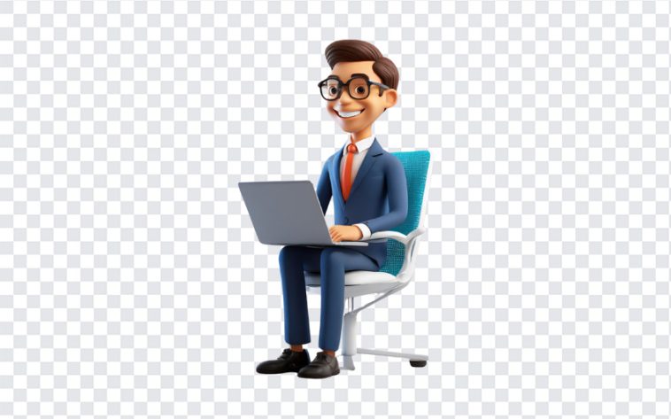 Businessman with a Laptop, Businessman with a, Businessman with a Laptop PNG, 3D Businessman, PNG, PNG Images, Transparent Files, png free, png file, Free PNG, png download,