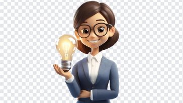 Girl with an Idea Bulb, Girl with an Idea, Girl with an Idea Bulb PNG, Idea Bulb PNG, PNG, PNG Images, Transparent Files, png free, png file, Free PNG, png download,