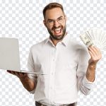 Money and Laptop in Hand, Money and Laptop in Hand PNG, Money and Laptop, Man with Money, Man with Laptop, Money PNG, Laptop PNG, PNG, PNG Images, Transparent Files, png free, png file, Free PNG, png download,