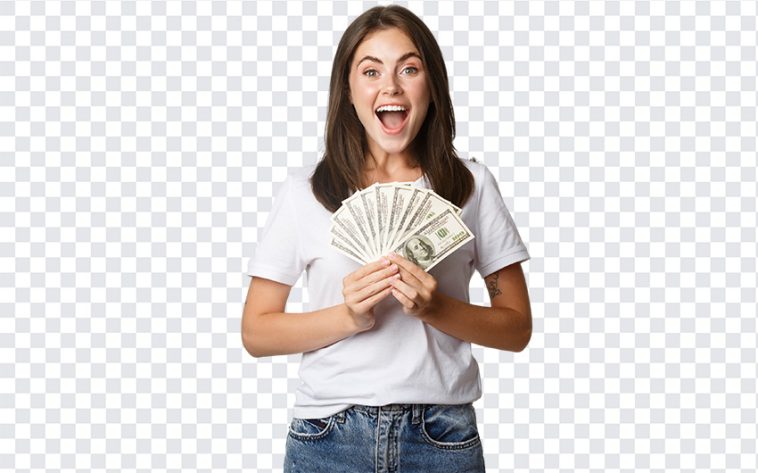 Surprised Girl with Money, Surprised Girl with Money PNG, Surprised Girl, Money PNG, PNG, PNG Images, Transparent Files, png free, png file, Free PNG, png download,