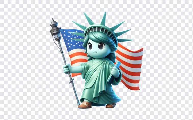 Chibi USA Liberty Statue, Chibi USA Liberty, Chibi USA Liberty Statue PNG, Tshirt Design, Chibi USA, Cute, Chibi Liberty Statue PNG, PNG, PNG Images, Transparent Files, png free, png file, Free PNG, png download,