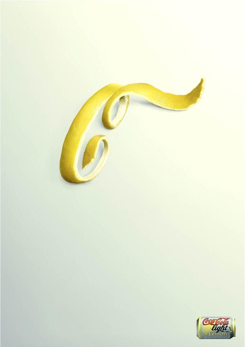 Coca-Cola-Light-Lemon-Creative-Typography-Ad