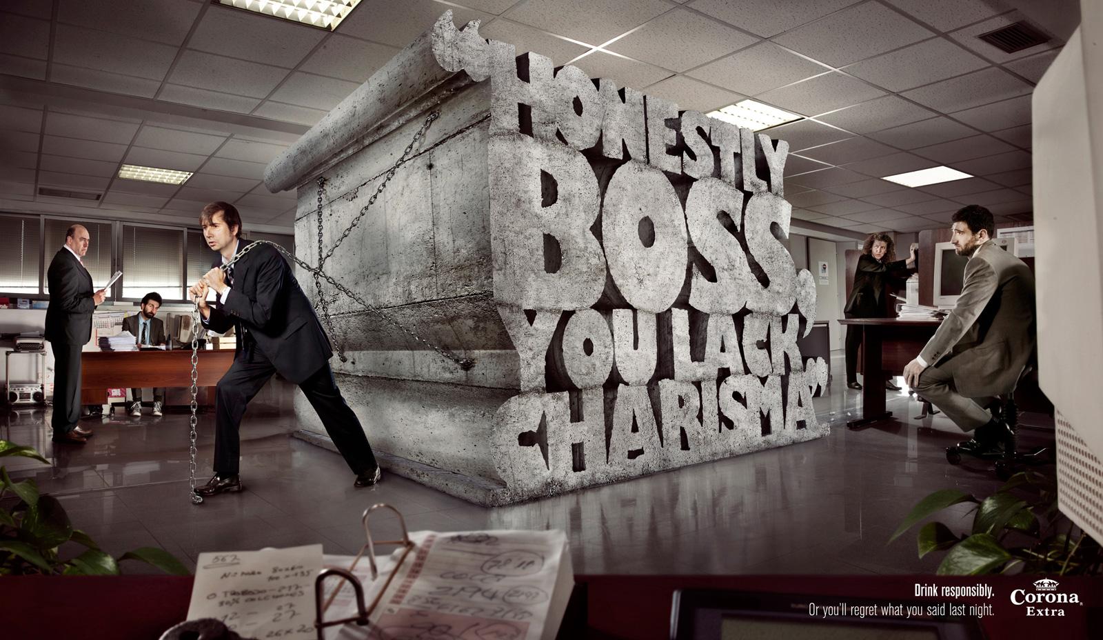 Corona-Extra-Boss-Creative-Typography-Ad