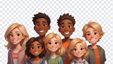 Group of Diverse Kids, Group of Diverse, Group of Diverse Kids PNG, Kids PNG, PNG, PNG Images, Transparent Files, png free, png file, Free PNG, png download,