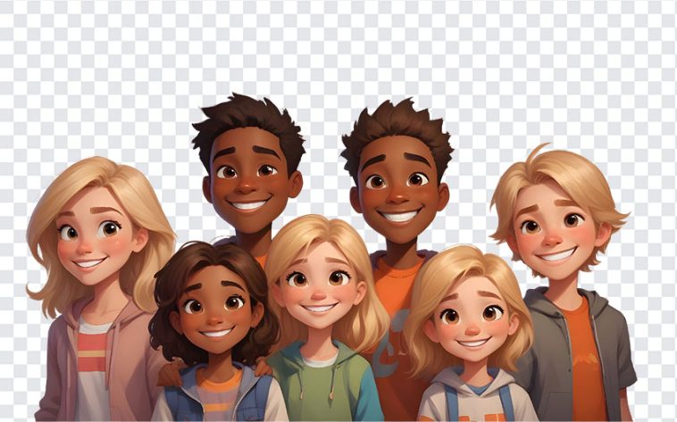 Group of Diverse Kids, Group of Diverse, Group of Diverse Kids PNG, Kids PNG, PNG, PNG Images, Transparent Files, png free, png file, Free PNG, png download,