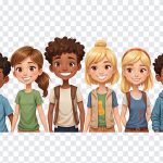 Mixed Race Kids, Mixed Race, Mixed Race Kids PNG, Mixed, Kids PNG, School Kids, Teenagers, PNG, PNG Images, Transparent Files, png free, png file, Free PNG, png download,