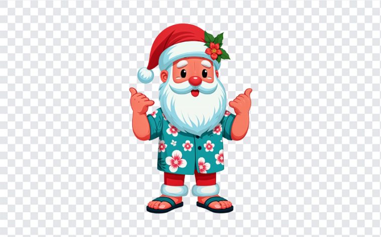 Santa Claus in Luau Shirt, Santa Claus in Luau, Santa Claus in Luau Shirt PNG, Santa Claus, Christmas PNG, PNG, PNG Images, Transparent Files, png free, png file, Free PNG, png download,
