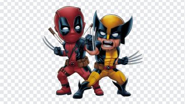 Chibi Deadpool and Wolverine Sticker, Chibi Deadpool and Wolverine, Wolverine, Wolverine Sticker PNG, Deadpool Sticker PNG, PNG, PNG Images, Transparent Files, png free, png file, Free PNG, png download,