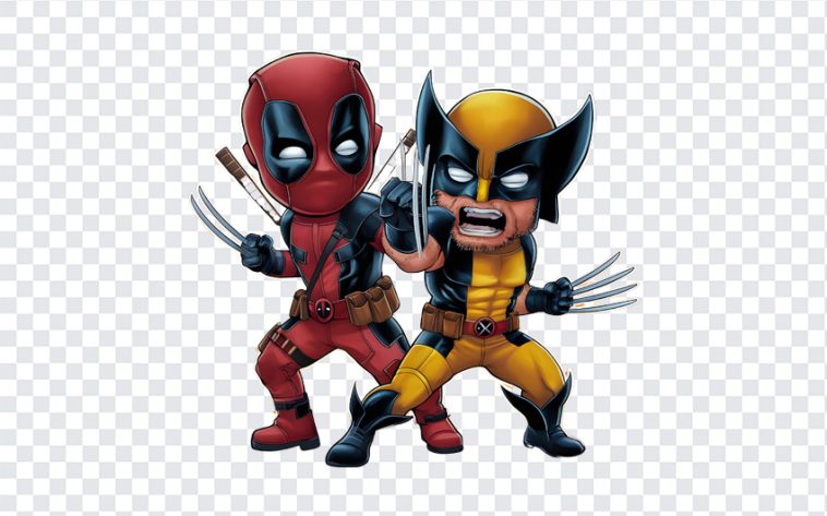 Chibi Deadpool and Wolverine Sticker, Chibi Deadpool and Wolverine, Wolverine, Wolverine Sticker PNG, Deadpool Sticker PNG, PNG, PNG Images, Transparent Files, png free, png file, Free PNG, png download,