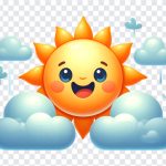 Cute Sun and Clouds, Cute Clouds, Cute Sun and Clouds PNG, Cute Sun, PNG, PNG Images, Transparent Files, png free, png file, Free PNG, png download,