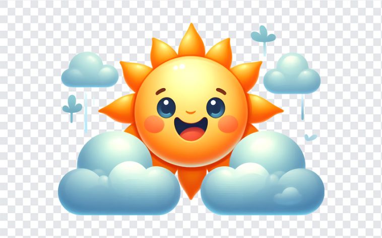 Cute Sun and Clouds, Cute Clouds, Cute Sun and Clouds PNG, Cute Sun, PNG, PNG Images, Transparent Files, png free, png file, Free PNG, png download,