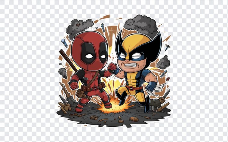 Deadpool and Wolverine Chibi Sticker, Deadpool and Wolverine Chibi, Deadpool and Wolverine Chibi Sticker PNG, Deadpool and Wolverine, Chibi Sticker, Tshirt Designs, PNG, PNG Images, Transparent Files, png free, png file, Free PNG, png download,