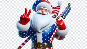 American Santa, American, American Santa PNG, Santa PNG, Christmas, Gifts, Santa Claus, PNG, PNG Images, Transparent Files, png free, png file, Free PNG, png download,