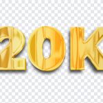 Golden 20K, Golden, Golden 20K PNG, Social Media, Followers, PNG, PNG Images, Transparent Files, png free, png file, Free PNG, png download,