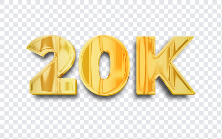 Golden 20K, Golden, Golden 20K PNG, Social Media, Followers, PNG, PNG Images, Transparent Files, png free, png file, Free PNG, png download,