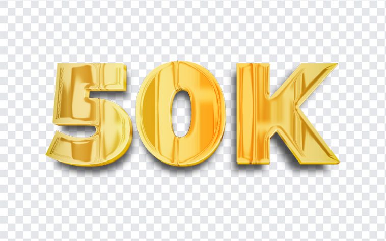 Golden 50K, Golden, Golden 50K PNG, Social Media, Followers, PNG, PNG Images, Transparent Files, png free, png file, Free PNG, png download,