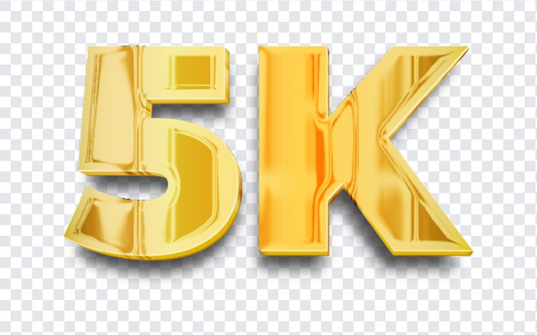 Golden 5K, Golden, Golden 5K PNG, Social Media, Followers,, PNG, PNG Images, Transparent Files, png free, png file, Free PNG, png download,