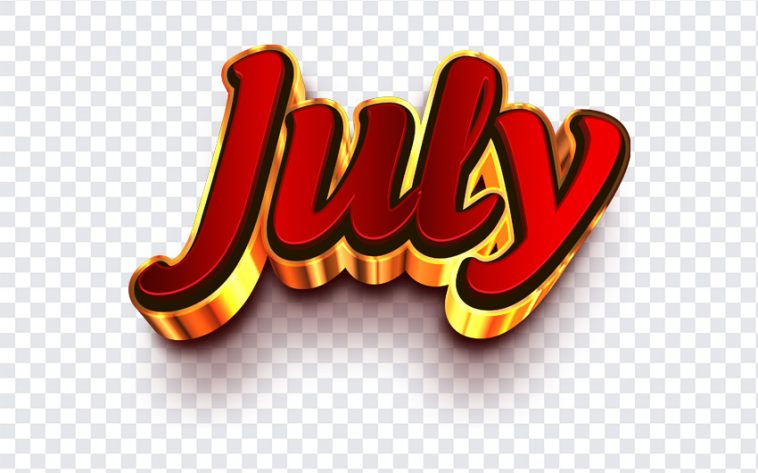 July, Month, July PNG, Monthly, Typograhy, PNG, PNG Images, Transparent Files, png free, png file, Free PNG, png download,