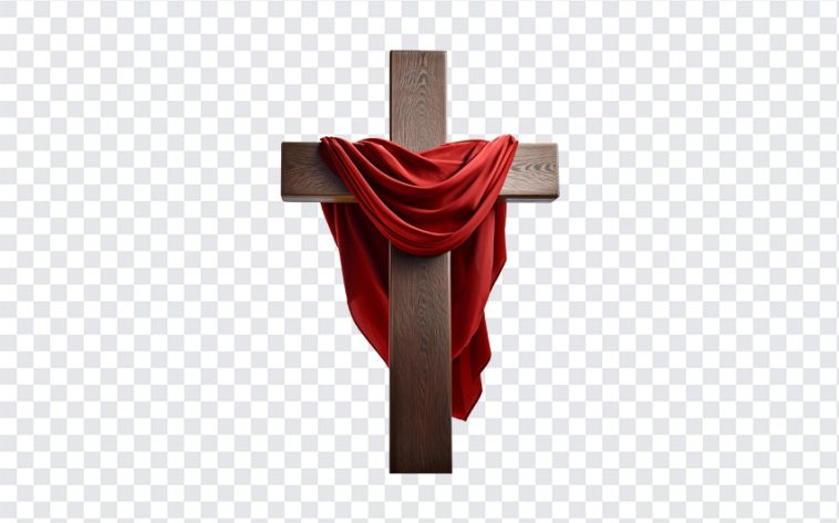 Christ Cross with Red Cloth, Christ Cross with Red, Christ Cross with Red Cloth PNG, Christ Cross, PNG, PNG Images, Transparent Files, png free, png file, Free PNG, png download,