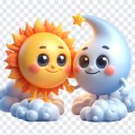 Sun and Moon Character, Sun and Moon, Sun and Moon Character PNG, PNG, PNG Images, Transparent Files, png free, png file, Free PNG, png download,