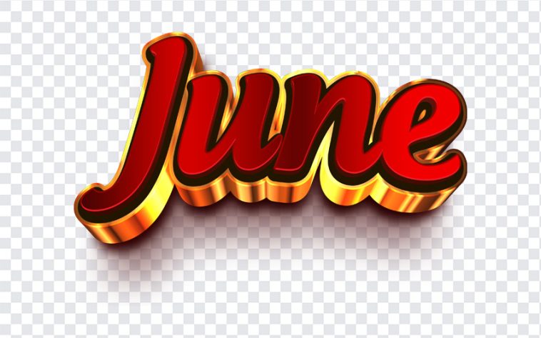 June, Month, June PNG, Monthly, Discount, Sale Text, Typography, PNG, PNG Images, Transparent Files, png free, png file, Free PNG, png download,