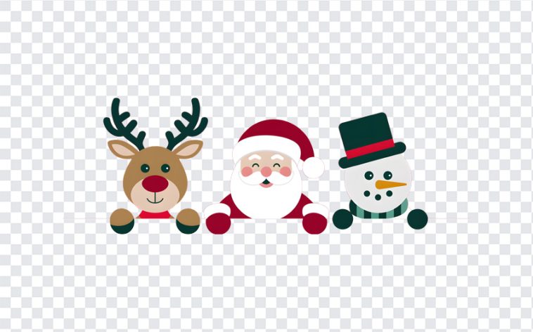 Santa Reindeer Snowman Peeking, Santa Reindeer Snowman, Santa Reindeer Snowman Peeking PNG, Christmas, PNG, PNG Images, Transparent Files, png free, png file, Free PNG, png download,