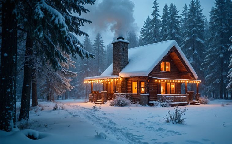 Cabin in Snow Christmas Background, Christmas Background, Cabin in Snow, Cozy Christmas, free Christmas wallpaper, snowy Christmas village, holiday background, festive background, winter wallpaper, cozy Christmas scene, high-resolution background, free download, commercial use background, no attribution image, Christmas wallpaper free, holiday desktop wallpaper, winter scene background, festive village background, Wallpapers, Stock Images, Royalty Free, Stock Photo,