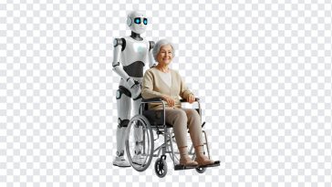 Old Women with An AI Robot, Old Women with An AI, Old Women PNG, Old Women with An AI Robot PNG, An AI Robot PNG, PNG, PNG Images, Transparent Files, png free, png file, Free PNG, png download,