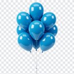 Blue helium party balloon PNG with transparent background