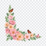 Floral Corner Transparent Clipart PNG, Floral Corner, Transparent Clipart PNG, Floral Design, PNG, PNG Images, Transparent Files, png free, png file, Free PNG, png download,