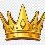 Shiny gold crown PNG with transparent background